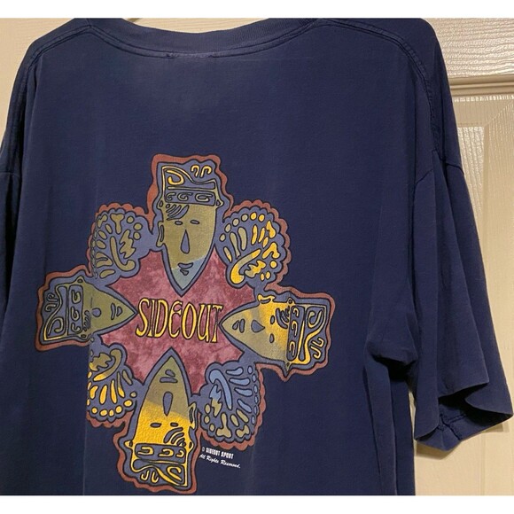 VTG 90s Sideout Single Stitch Surf Beach 2 Side Graphic T Shirt Mens XL USA Fade - Picture 15 of 16